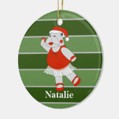 Ballerina Hippo - kerstman Keramisch Ornament (Links)