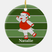Ballerina Hippo - kerstman Keramisch Ornament (Achterkant)