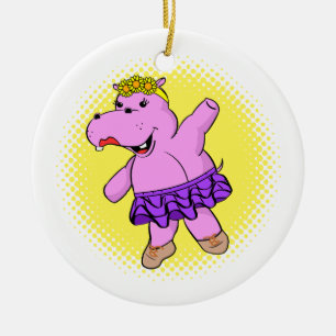Ballerina Hippo met Tutu Keramisch Ornament