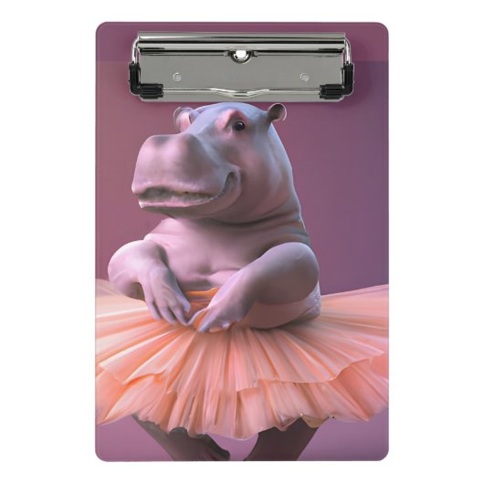 Ballerina Hippo Mini Klembord (Voorkant)