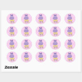 Ballerina Hippo Ronde Sticker (Vel)