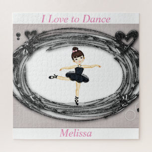 Ballerina - Ik hou van dansen gepersonaliseerde pu Legpuzzel