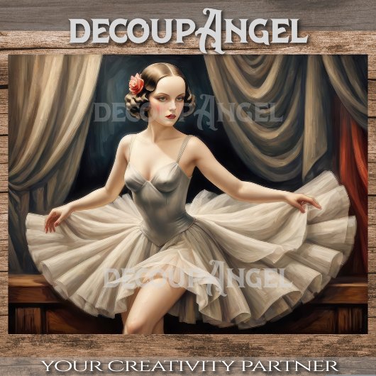 Ballerina in Art Deco -Decoupage- Tissuepapier