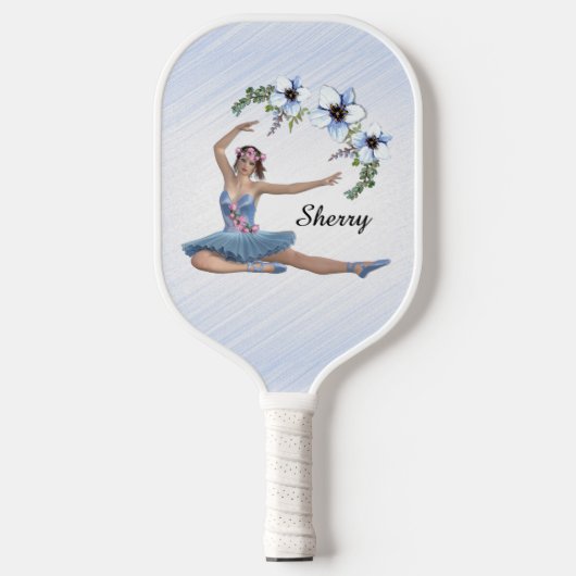 Ballerina in Blue Personal Name Pickleball Paddle (Voorkant)