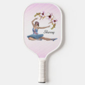 Ballerina in Blue Personal Pink Pickleball Paddle (Achterkant)