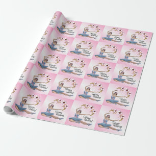 Ballerina in Blue personaliseer de verjaardag op r Cadeaupapier
