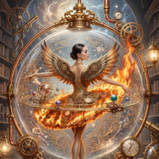Ballerina in een globe - Decoupage - inpakpapier Vel