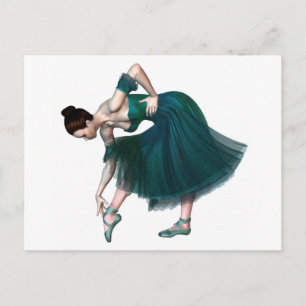 Ballerina in het groen briefkaart