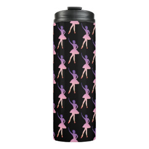 Ballerina in het moderne geometrisch roze paars thermosbeker