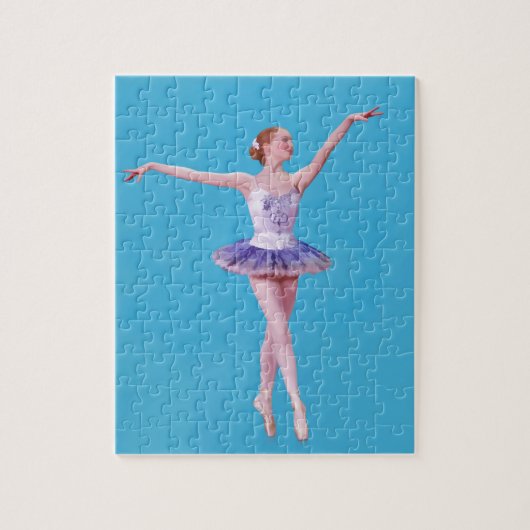 Ballerina in het Paars en wit Legpuzzel (Verticaal)