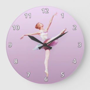 Ballerina in Pink en Lavender Grote Klok