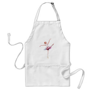 Ballerina in Pink en Lavender, Monogram Standaard Schort