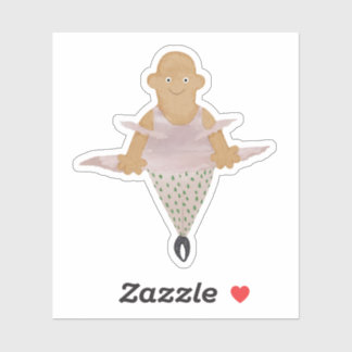 Ballerina in polka dot leggings. sticker