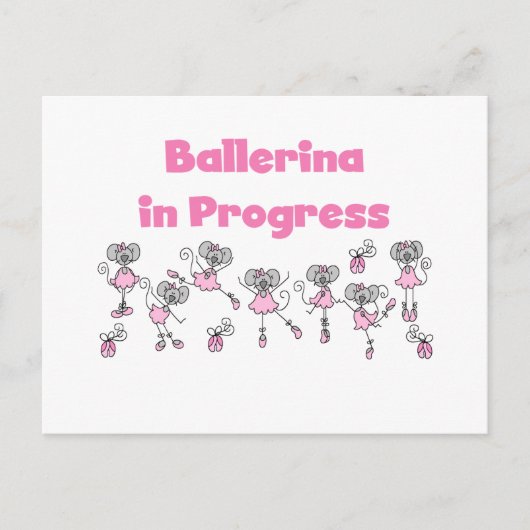 Ballerina in Progress T-shirts en cadeautjes Briefkaart (Voorkant)