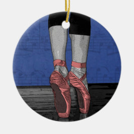 Ballerina in Roze Pointe Shoes Keramisch Ornament