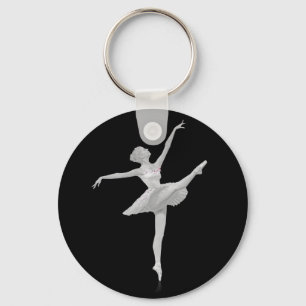 Ballerina in Silver en Black  Sleutelhanger