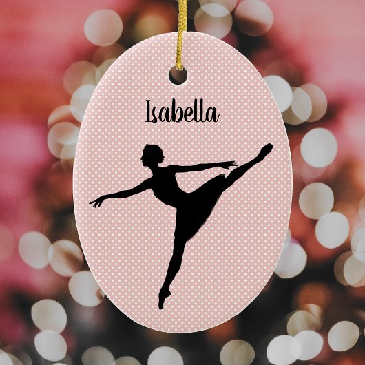 Ballerina in Tutu, en pointe pose, gesilhoueteerd Keramisch Ornament