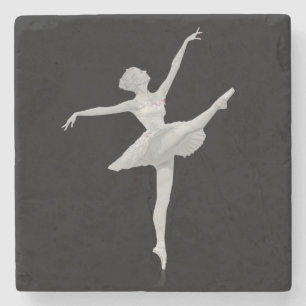 Ballerina in zilver en zwart stenen onderzetter