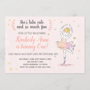 Ballerina Invitation Anniversaire Tutu Cute