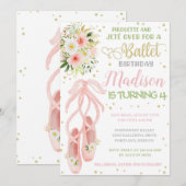 Ballerina Invitation Ballet Anniversaire Invitatio (Devant / Derrière)