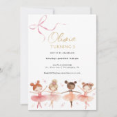 Ballerina Invitation fille anniversaire (Devant)