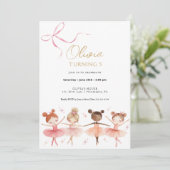 Ballerina Invitation fille anniversaire (Debout devant)