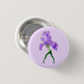 Ballerina Iris Flower Ballet Dancer Button (Voorkant /achterkant)