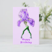 Ballerina Iris Flower Ballet Dancer Carte Annivers (Debout devant)