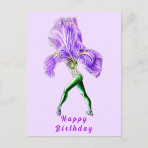 Ballerina Iris Flower Ballet Dancer Verjaardag Kaa Briefkaart