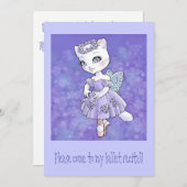 Ballerina Kat Uitnodiging (Voorkant / Achterkant)