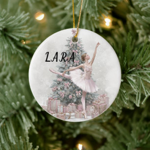 Ballerina Kerst Ornament - Voeg Je Naam Toe