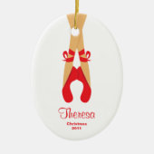Ballerina kerstversiering keramisch ornament (Voorkant)