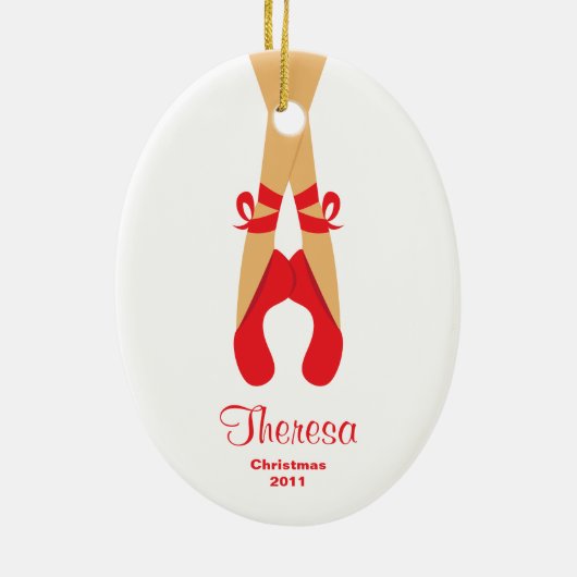 Ballerina kerstversiering keramisch ornament (Achterkant)