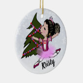 Ballerina kerstversiering keramisch ornament (Rechts)