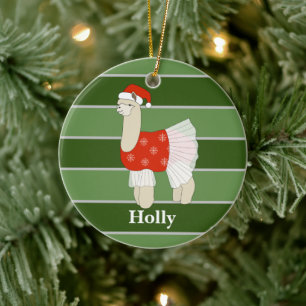 Ballerina Llama Kerst Special Keramisch Ornament