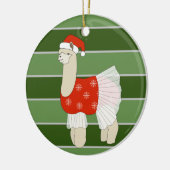 Ballerina Llama Sneeuwvlokken Kerstmis Special Keramisch Ornament (Links)
