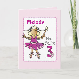 Ballerina Magique 3 ans carte d'anniversaire pour 