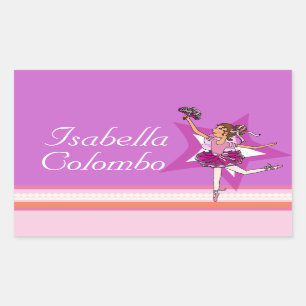 ballerina meisje paars ballet naam id label sticke