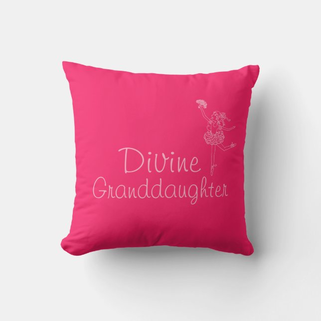 Ballerina meisje rode roze naam kleindochter pillo kussen (Voorkant)