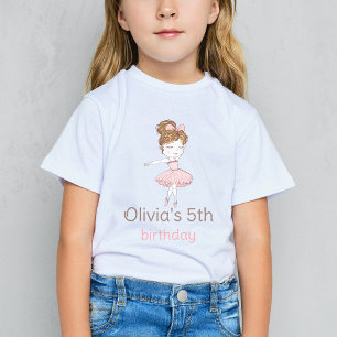 Ballerina Meisje Roze Jurk Verjaardag Gast van Eer T-shirt