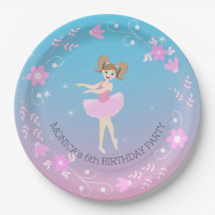 Ballerina meisje Verjaardagsfeest Papieren Bordje