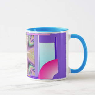 Ballerina met Colorful Geometric Background Mok