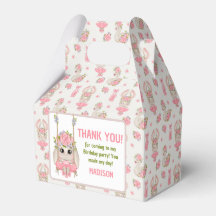 Ballerina met de bunny floral roze meisje verjaard