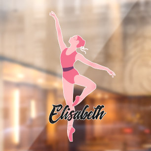 Ballerina met naam personalisatie raamsticker