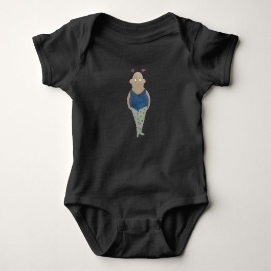 Ballerina met roze sterren romper (Voorkant)