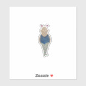 Ballerina met roze sterren. sticker (Vel)