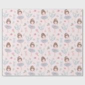 Ballerina met zwanen cadeaupapier (Vlak)