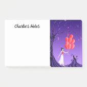 Ballerina mignonne et chat Night Sky Post-It Notes (Devant)