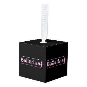 Ballerina - Minimale kunstkunst met ballet-dansere Kubus Ornament