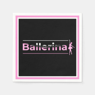 Ballerina - Minimale kunstkunst met ballet-dansere Servet